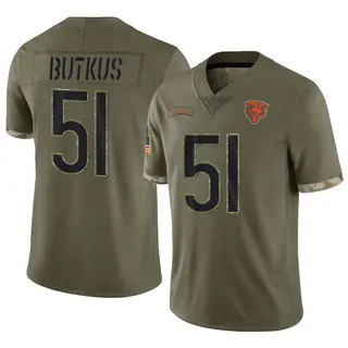 Chicago Bears Men's Dick Butkus Limited 2022 Salute To Service Jersey - Olive