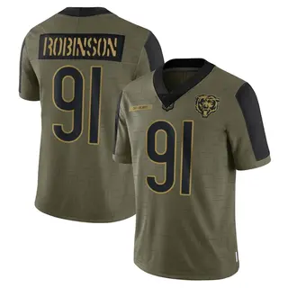 Chicago Bears Men's Dominique Robinson Limited 2021 Salute To Service Jersey - Olive