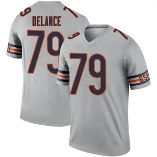 Chicago Bears Men's Jean Delance Legend Inverted Silver Jersey