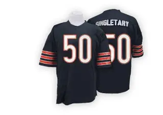 Chicago Bears Men's Mike Singletary Authentic Team Color With Big Number Throwback Jersey - Blue