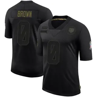 Chicago Bears Men's Reggie Brown Limited 2020 Salute To Service Jersey - Black