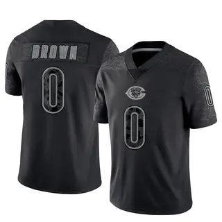 Chicago Bears Men's Reggie Brown Limited Reflective Jersey - Black