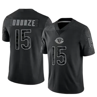 Chicago Bears Men's Rome Odunze Limited Reflective Jersey - Black