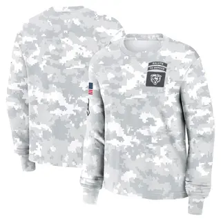 Chicago Bears Women's 2024 Salute To Service Long Sleeve T-Shirt - Arctic Camo