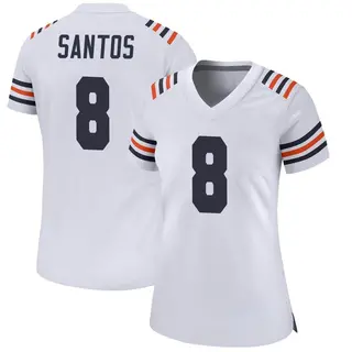 Chicago Bears Women's Cairo Santos Game Alternate Classic Jersey - White