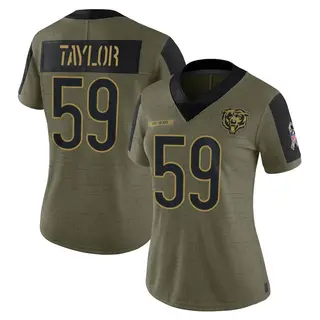 Chicago Bears Women's Carson Taylor Limited 2021 Salute To Service Jersey - Olive