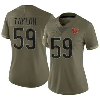 Chicago Bears Women's Carson Taylor Limited 2022 Salute To Service Jersey - Olive