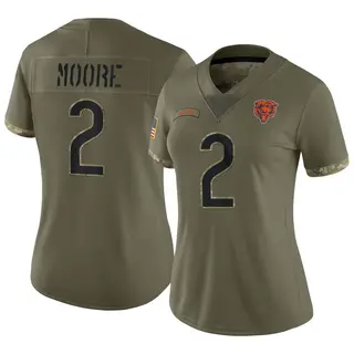 Chicago Bears Women's DJ Moore Limited 2022 Salute To Service Jersey - Olive