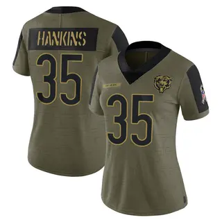 Chicago Bears Women's Deion Hankins Limited 2021 Salute To Service Jersey - Olive