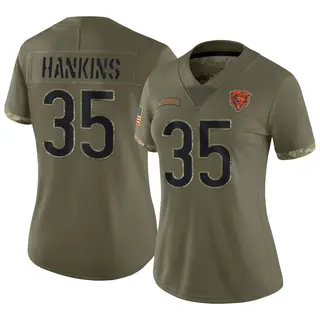 Chicago Bears Women's Deion Hankins Limited 2022 Salute To Service Jersey - Olive