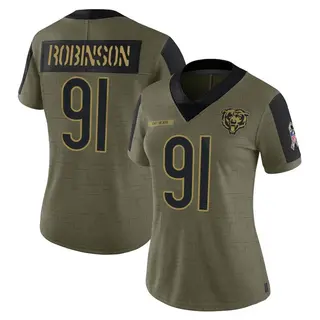 Chicago Bears Women's Dominique Robinson Limited 2021 Salute To Service Jersey - Olive