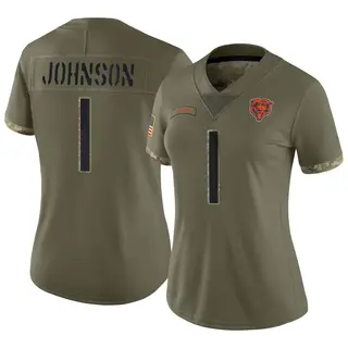 Chicago Bears Women's Jaylon Johnson Limited 2022 Salute To Service Jersey - Olive