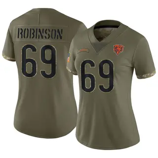 Chicago Bears Women's Jereme Robinson Limited 2022 Salute To Service Jersey - Olive