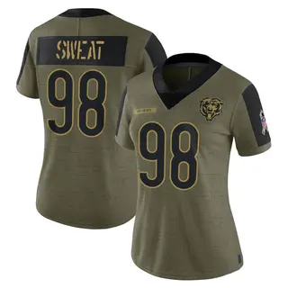 Chicago Bears Women's Montez Sweat Limited 2021 Salute To Service Jersey - Olive