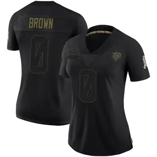 Chicago Bears Women's Reggie Brown Limited 2020 Salute To Service Jersey - Black