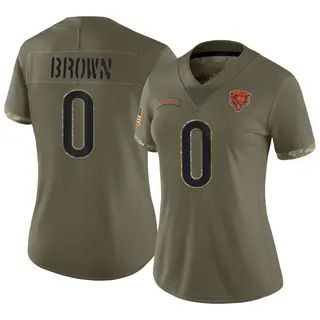 Chicago Bears Women's Reggie Brown Limited 2022 Salute To Service Jersey - Olive