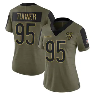 Chicago Bears Women's Shemar Turner Limited 2021 Salute To Service Jersey - Olive