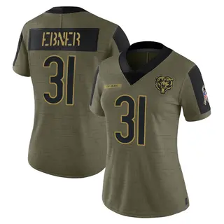 Chicago Bears Women's Trestan Ebner Limited 2021 Salute To Service Jersey - Olive