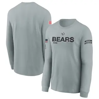 Chicago Bears Youth 2024 Salute To Service Long Sleeve T-Shirt - Gray