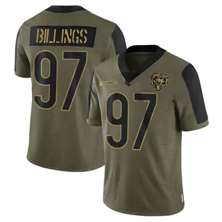 Chicago Bears Youth Andrew Billings Limited 2021 Salute To Service Jersey - Olive
