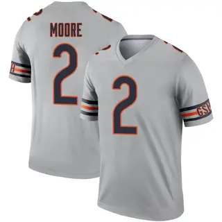 Chicago Bears Youth DJ Moore Legend Inverted Silver Jersey