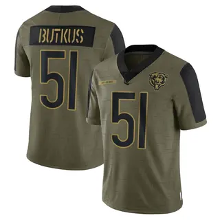 Chicago Bears Youth Dick Butkus Limited 2021 Salute To Service Jersey - Olive