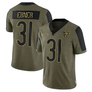 Chicago Bears Youth Trestan Ebner Limited 2021 Salute To Service Jersey - Olive