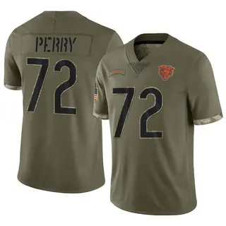 Chicago Bears Youth William Perry Limited 2022 Salute To Service Jersey - Olive