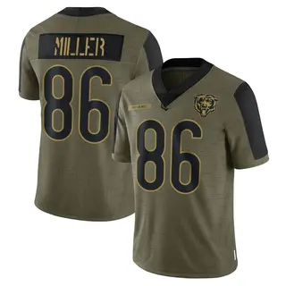 Chicago Bears Youth Zach Miller Limited 2021 Salute To Service Jersey - Olive